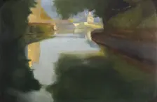 Sundown: the Glamorgan canal, 1913. Creator: Edgar Herbert Thomas