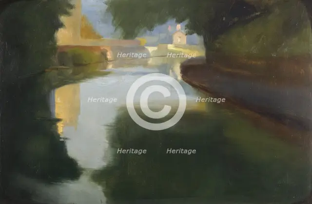 Sundown: the Glamorgan canal, 1913. Creator: Edgar Herbert Thomas.