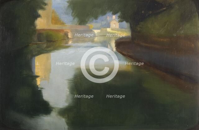 Sundown: the Glamorgan canal, 1913. Creator: Edgar Herbert Thomas.