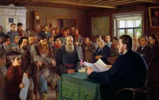 Sunday message in a village school 1895. Creator: Bogdanov-Belsky, Nikolai Petrovich (1868-1945)