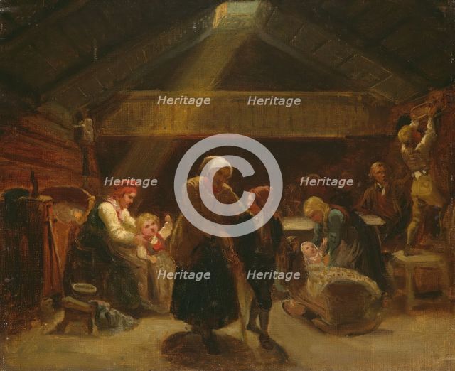Sunday Morning in a Farmer's House, c1834-1870. Creator: Adolph Tidemand.
