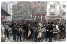 Sunday Morning in the New Cut, Lambeth 1872. Artist: Smith