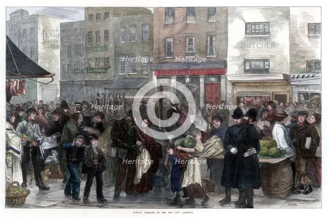 'Sunday Morning in the New Cut, Lambeth', 1872. Artist: Smith