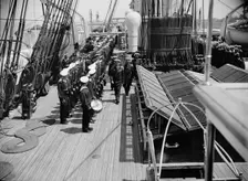 Sunday morning inspection, Russian navy, 1893. Creator: Unknown