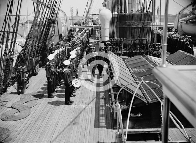 Sunday morning inspection, Russian navy, 1893. Creator: Unknown.