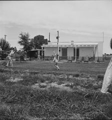 Sunday morning on the Baxter part-time farms project, Arizona, 1938. Creator: Dorothea Lange