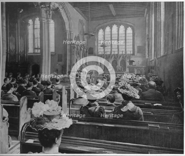 Sunday morning service in the Church of St Peter ad Vincula, London, c1903 (1903). Artist: Unknown.
