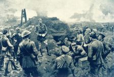 Sunday on the Western Front: Chaplain Conducts Impromptu Service 1917. Creator: Unknown