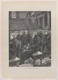 Sunday at Chelsea Hospital (from "The Graphic," vol. 3), February 18, 1871. Creators: Hubert von Herkomer, Unknown