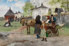 Sunday at the Floda Church in Dalecarlia, 1885. Creator: Olof Per Ulrik Arborelius