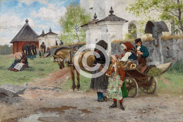 Sunday at the Floda Church in Dalecarlia, 1885. Creator: Olof Per Ulrik Arborelius.
