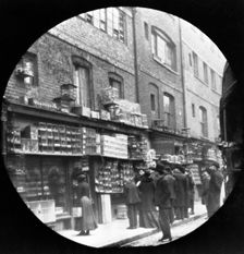 Sunday bird fair, Sclater Street, off Brick Lane, London, c1900. Creator: John Galt