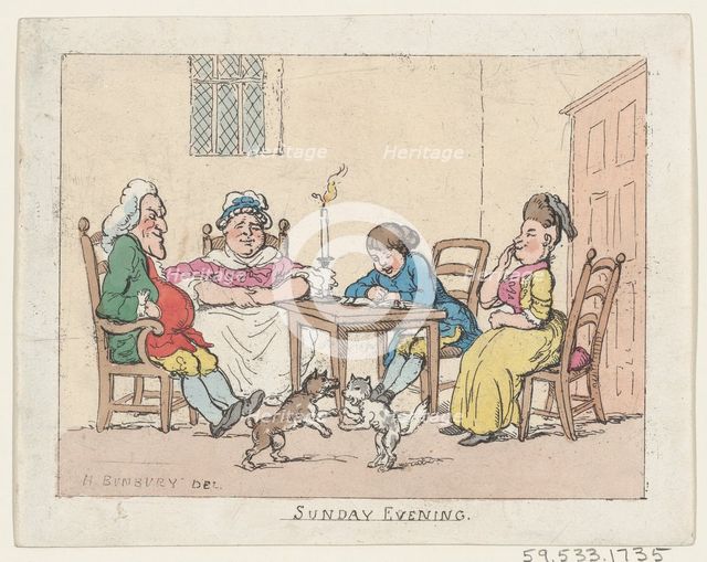 Sunday Evening, 1770-1780., 1770-1780. Creator: Thomas Rowlandson.