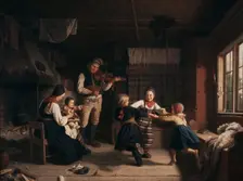 Sunday Evening in a Farmhouse in Dalarna, 1860