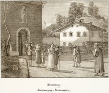 Sunday: Going to Church Near Berchtesgaden, 1823. Creator: Ferdinand Olivier