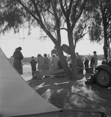 Sunday school for migrant children in a potato pickers camp, Kern County, California, 1937. Creator: Dorothea Lange