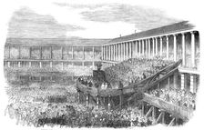 Sunday-School Jubilee Commemoration in the Piece Hall, Halifax - from a photograph by Haigh, 1856. Creator: Unknown