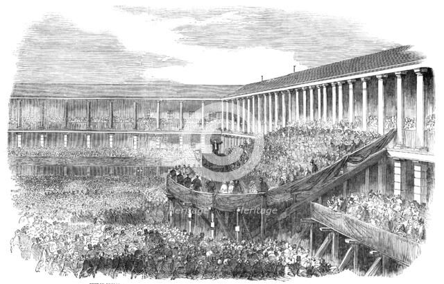 Sunday-School Jubilee Commemoration in the Piece Hall, Halifax - from a photograph by Haigh, 1856.  Creator: Unknown.