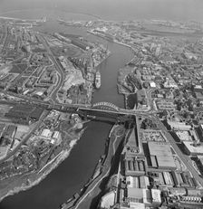 Sunderland and the mouth of the River Wear, 1981. Artist: Aerofilms