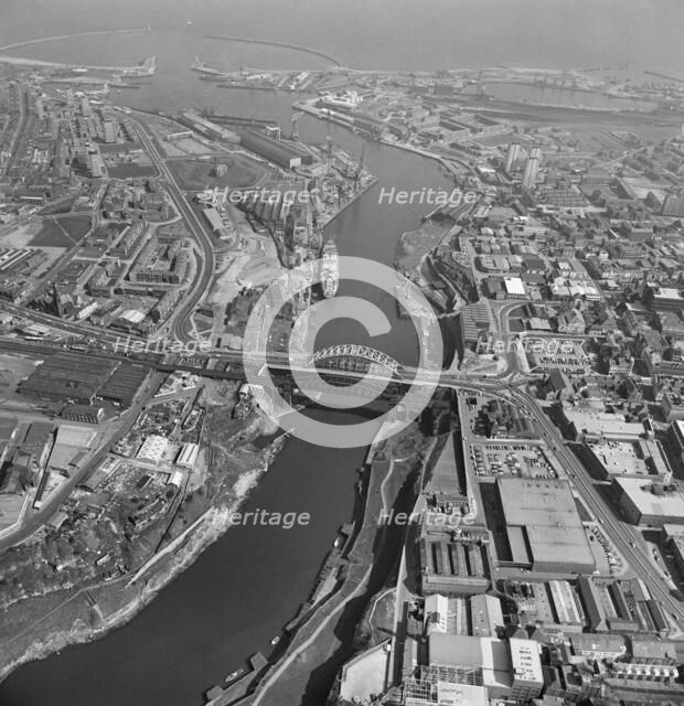 Sunderland and the mouth of the River Wear, 1981. Artist: Aerofilms.