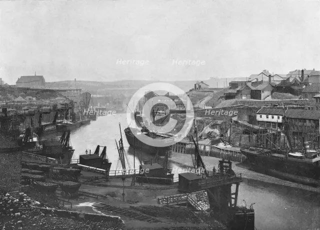 'Sunderland - Looking Up the River from the Bridge', 1895. Artist: Unknown.