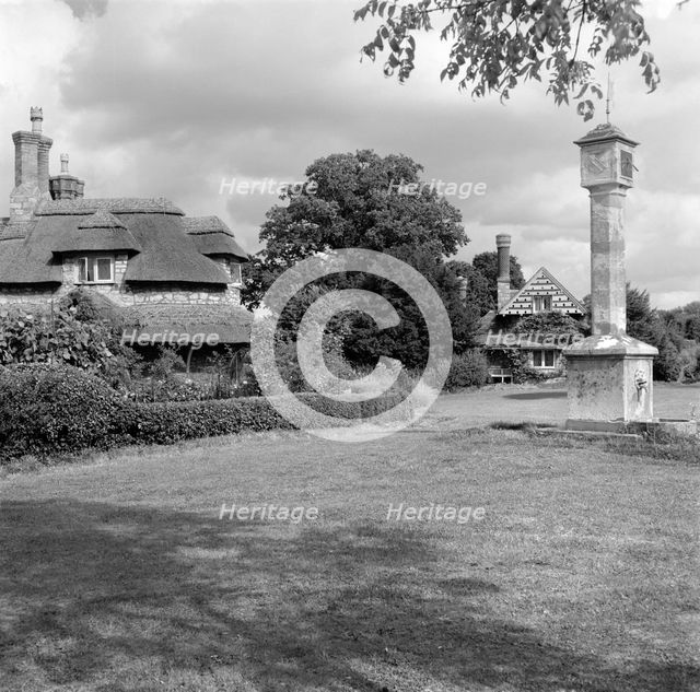 Sundial and cottages in Hallen Road, Blaise Hamlet, Henbury, Bristol, 1945. Artist: Eric de Maré