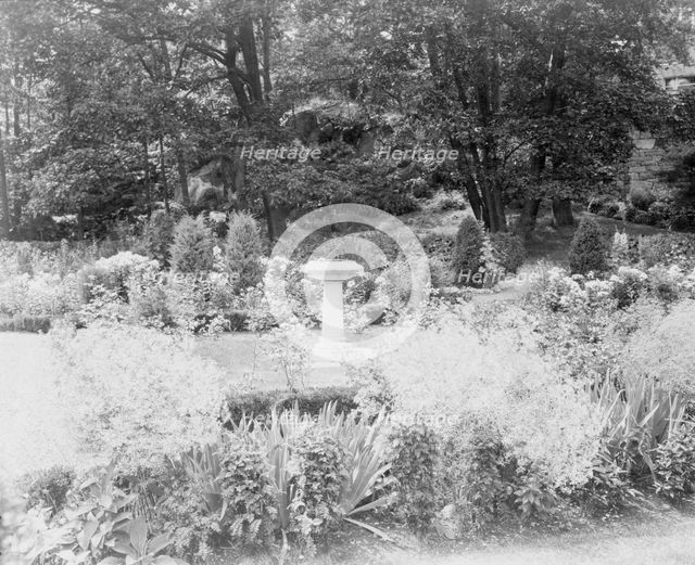 Sundial in garden, Thomas Estate(?), Beverly Farms, Massachusetts, between 1920 and 1940. Creator: Frances Benjamin Johnston.