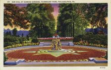 Sundial, Sunken Gardens, Fairmount Park, Philadelphia, Pennsylvania, USA, 1933