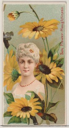 Sunflower: Haughtiness, from the series Floral Beauties and Language of Flowers (N75) for ..., 1892. Creator: Donaldson Brothers