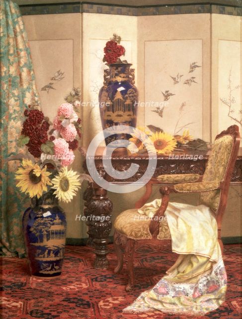 'Sunflowers and hollyhocks', 1889. Artist: Kate Hayllar
