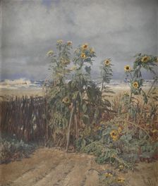 Sunflowers on a Beach, 1893. Creator: Thorvald Niss