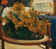 Sunflowers on an armchair (Tournesols sur un fauteuil), 1901. Creator: Gauguin, Paul Eugéne Henri (1848-1903)