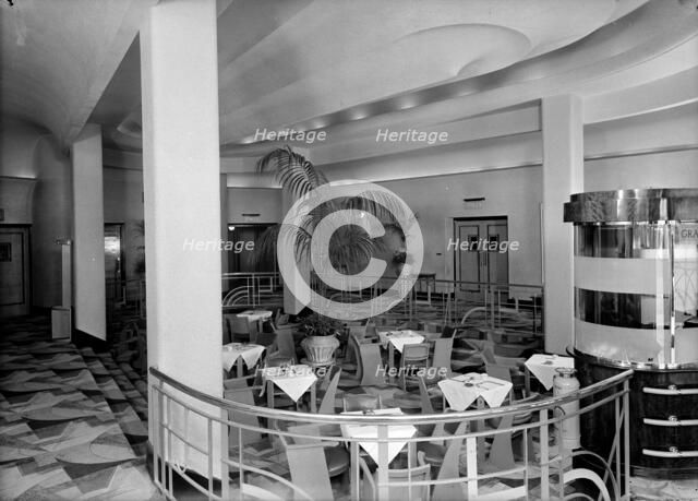 Sunken tea room in the Odeon, Rayners Lane, London, after 1936. Artist: J Maltby