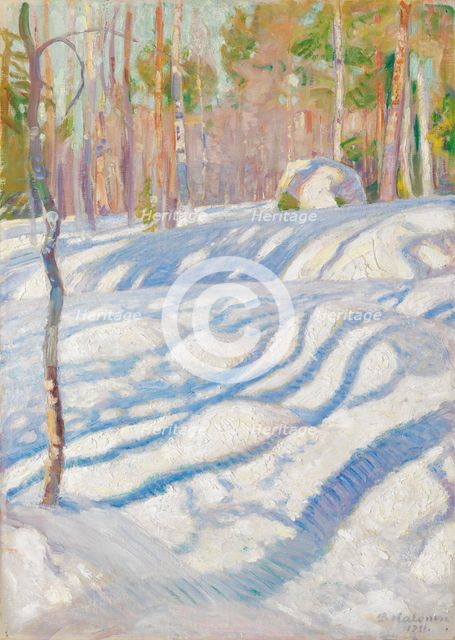 Sunlit Winter Lanscape, 1911. Creator: Pekka Halonen.