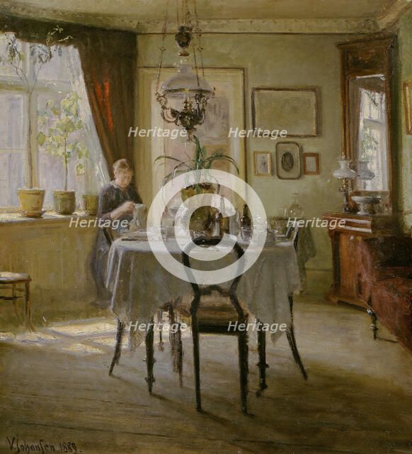 Sunlight in the Dining-room, 1889. Creator: Viggo Johansen.