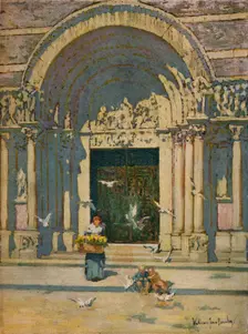 Sunlight on St. Bartholomew's c1917. Artist: William Jean Beauley