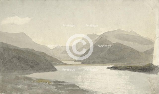 Sunlight over a Lake near Snowdon, Llanberis, North Wales, 1800-1810. Creator: Cornelius Varley.