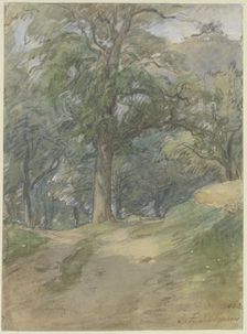 Sunny forest path, 1862. Creator: Jakob Dielmann