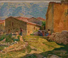 Sunny morning in Civita d'Antino; Sunshine. Before dinner. Civita d'Antino, 1905. Creator: Kristian Zahrtmann