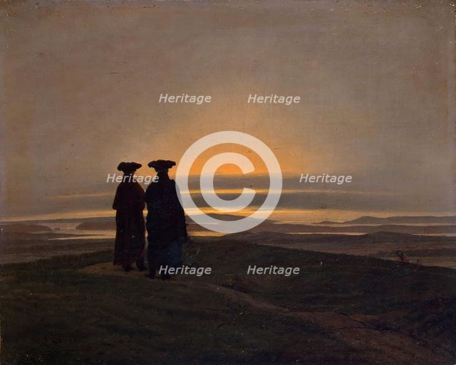 Sunset, 1837. Creator: Caspar David Friedrich.