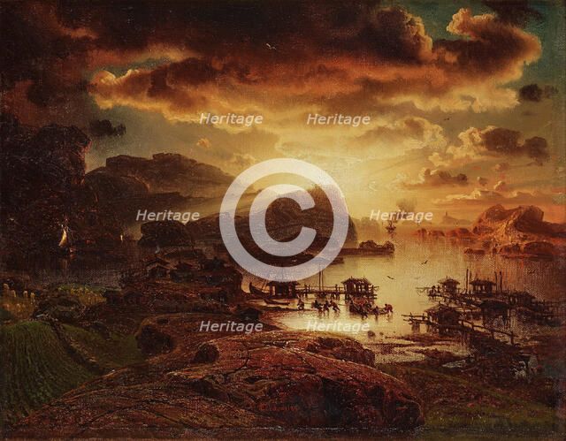 Sunset, 1851. Creator: Larsson, Marcus (1825-1864).