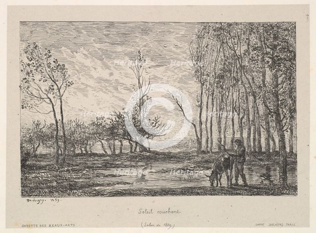 Sunset, 1859. Creator: Charles Francois Daubigny.