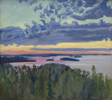 Sunset over a Lake. Creator: Gallen-Kallela, Akseli (1865-1931)