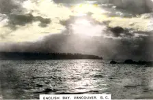 Sunset over English Bay, Vancouver, British Columbia, Canada, c1920s. Creator: Cavenders Ltd