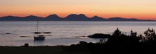 Sunset over Jura seen from Kintyre, Argyll and Bute, Scotland