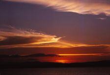Sunset over Lake, Polonnaruwa, Sri Lanka, 20th century. Artist: CM Dixon
