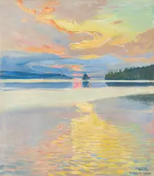 Sunset over Lake Ruovesi
