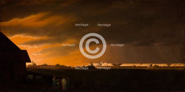 Sunset over Tobolsk, after 1820. Creator: Jan Krzysztof Damel.