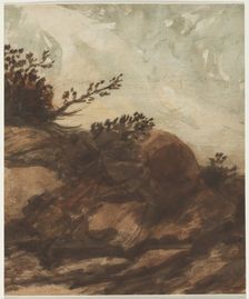 Sunset Over the Hill, last half 1800s. Creator: Alphonse Legros (French, 1837-1911)