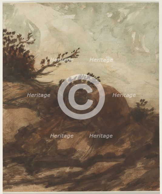 Sunset Over the Hill, last half 1800s. Creator: Alphonse Legros (French, 1837-1911).